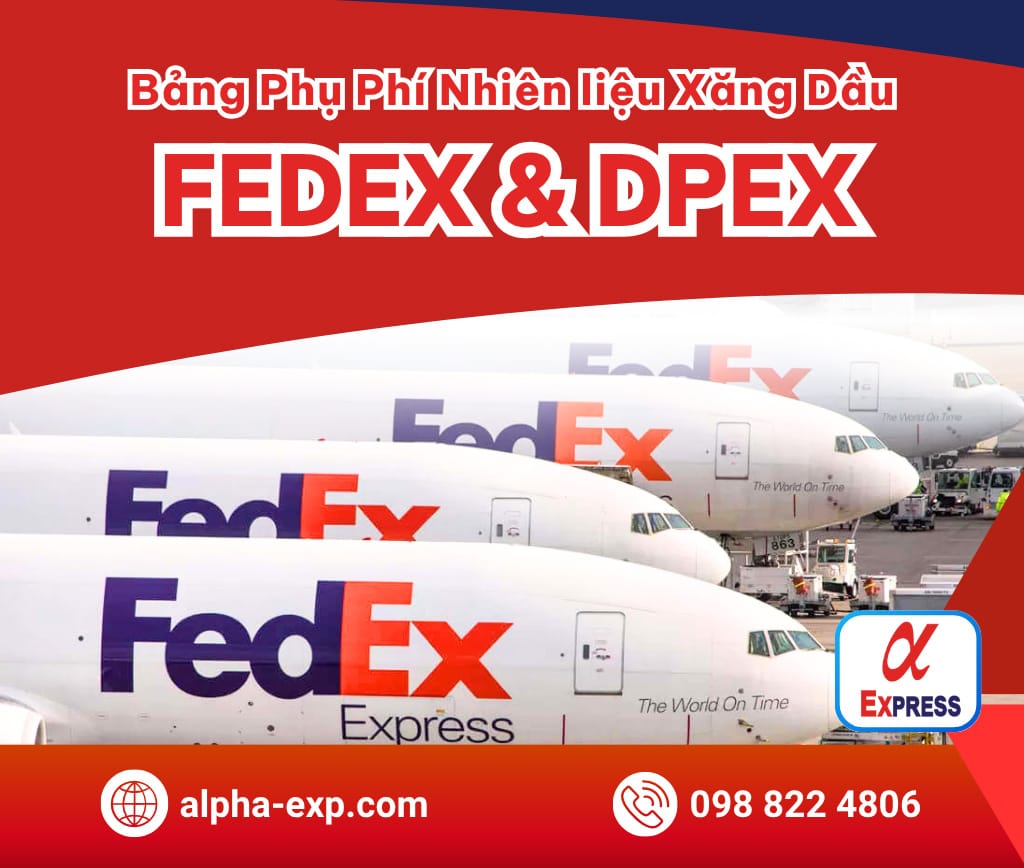 1 - Bảng Phụ Phí Xăng Dầu Hãng FEDEX So Với Hãng DPEX