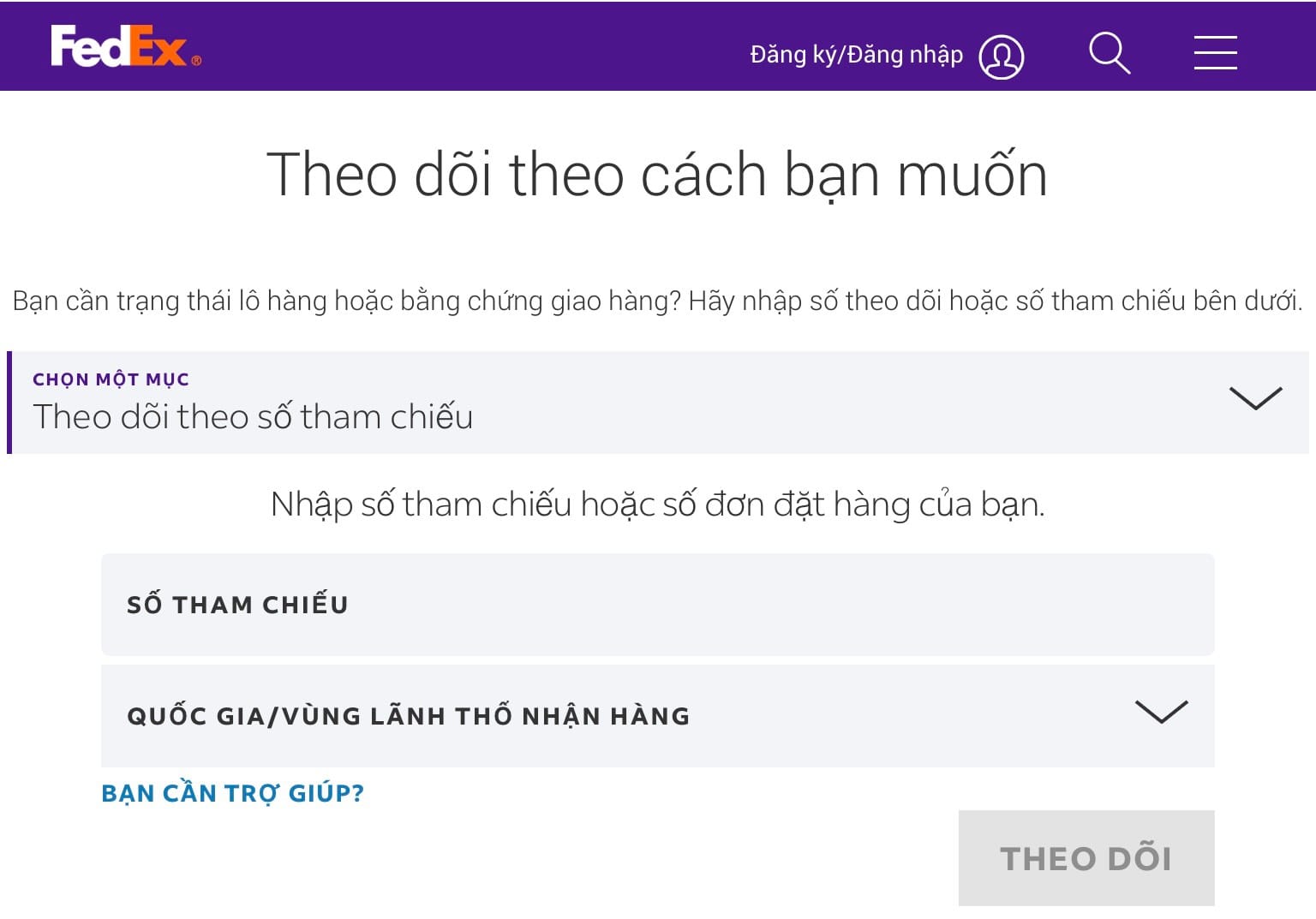 tra cứu vận đơn fedex số tham chiếu